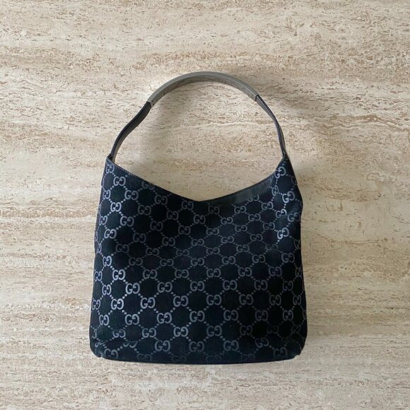 Gucci Handbags - Vintage Gucci Tom Ford-era Guccissima Suede Metal Handle Hobo Bag